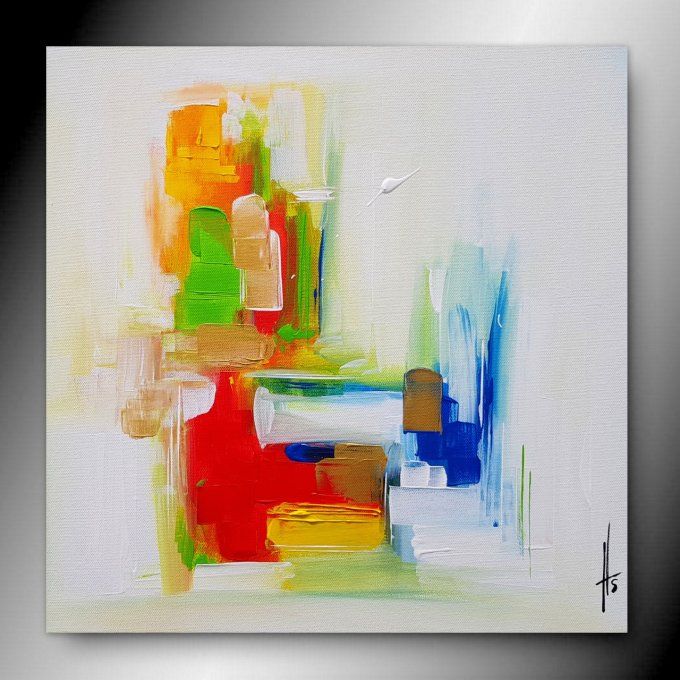 Peinture abstraite contemporaine colorée – Œuvre originale - TEMPOS