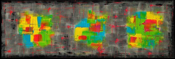 Peinture abstraite contemporaine gris et multicolore – Œuvre originale - ETATS D'AMES