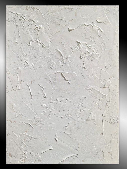 TABLEAU MONOCHROME BLANC ET TOUCHES DE BEIGE/LIN référence P18